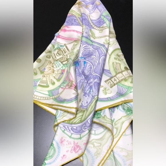 Silk Scarf THE HORSAWARDS 90Carre France with box - Picture 13 of 16